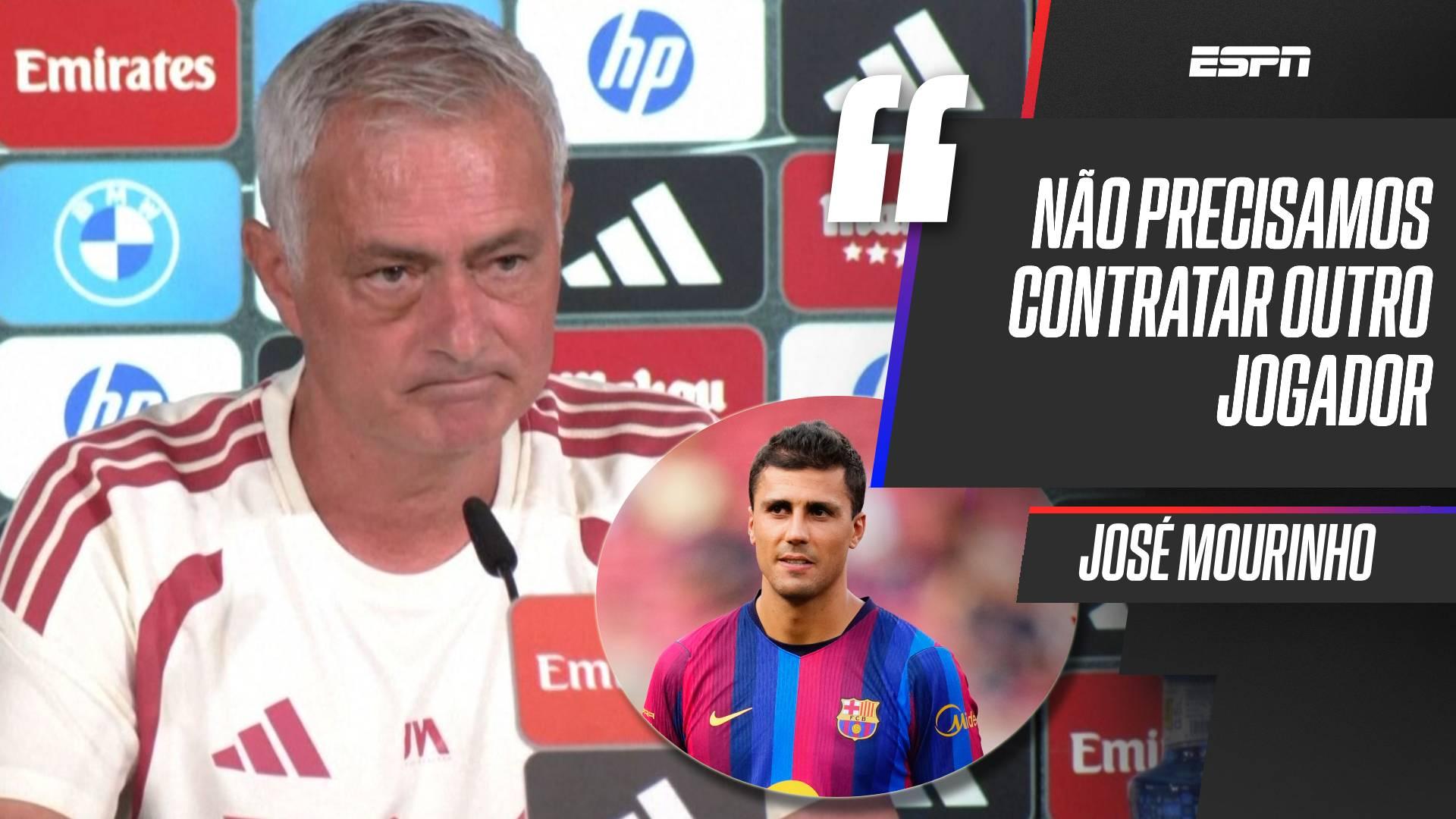 Mourinho diz que Rodri seria a 'cereja do bolo' no Real Madrid e minimiza preferência pelo Barcelona: 'Não precisamos'
