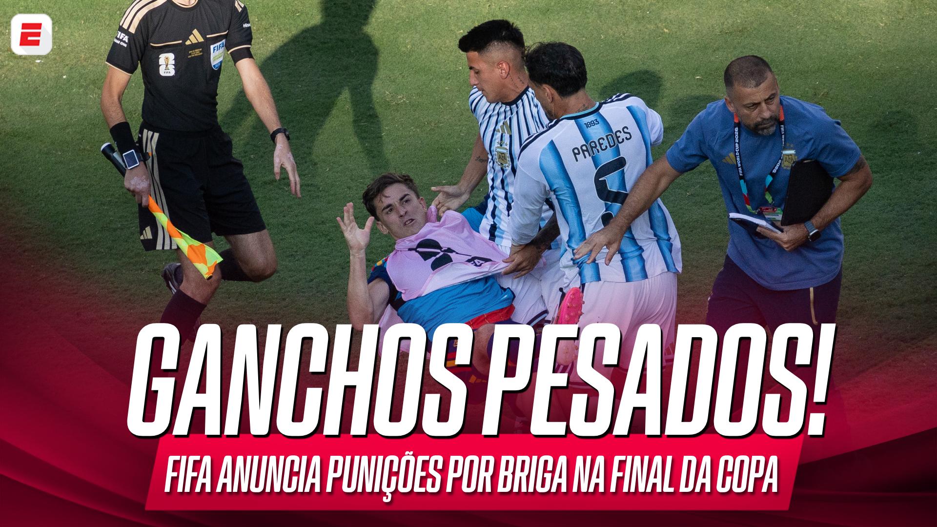 Paredes, Almada e mais três: Fifa pune jogadores envolvidos em briga na final da Copa do Mundo
