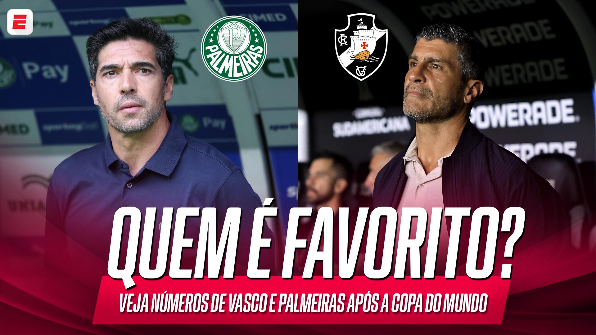 Palmeiras e Vasco se enfrentam pelo Brasileirão com aproveitamentos parecidos após a Copa do Mundo; VEJA