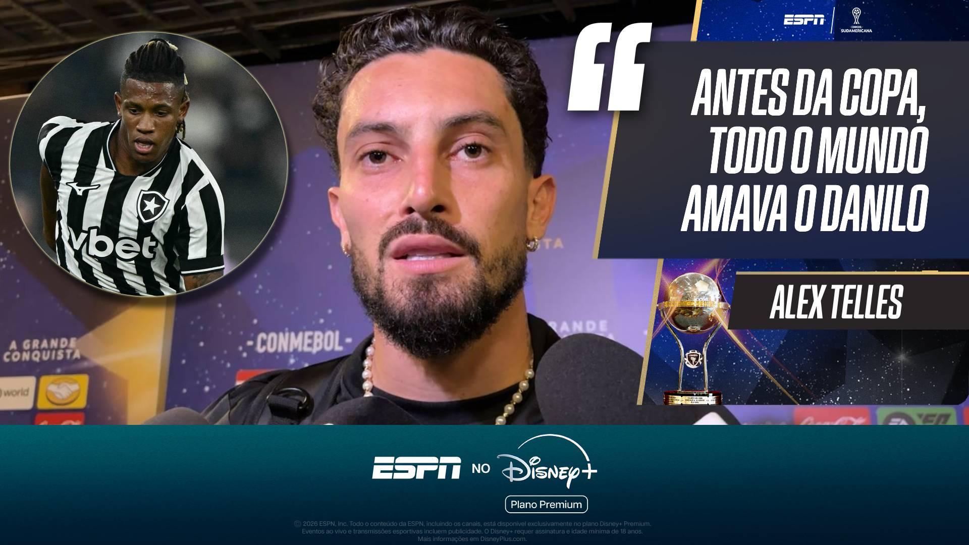 Alex Telles sai em defesa de Danilo e Arthur Cabral após vaias da torcida do Botafogo: 'Ninguém está aqui de sacanagem'