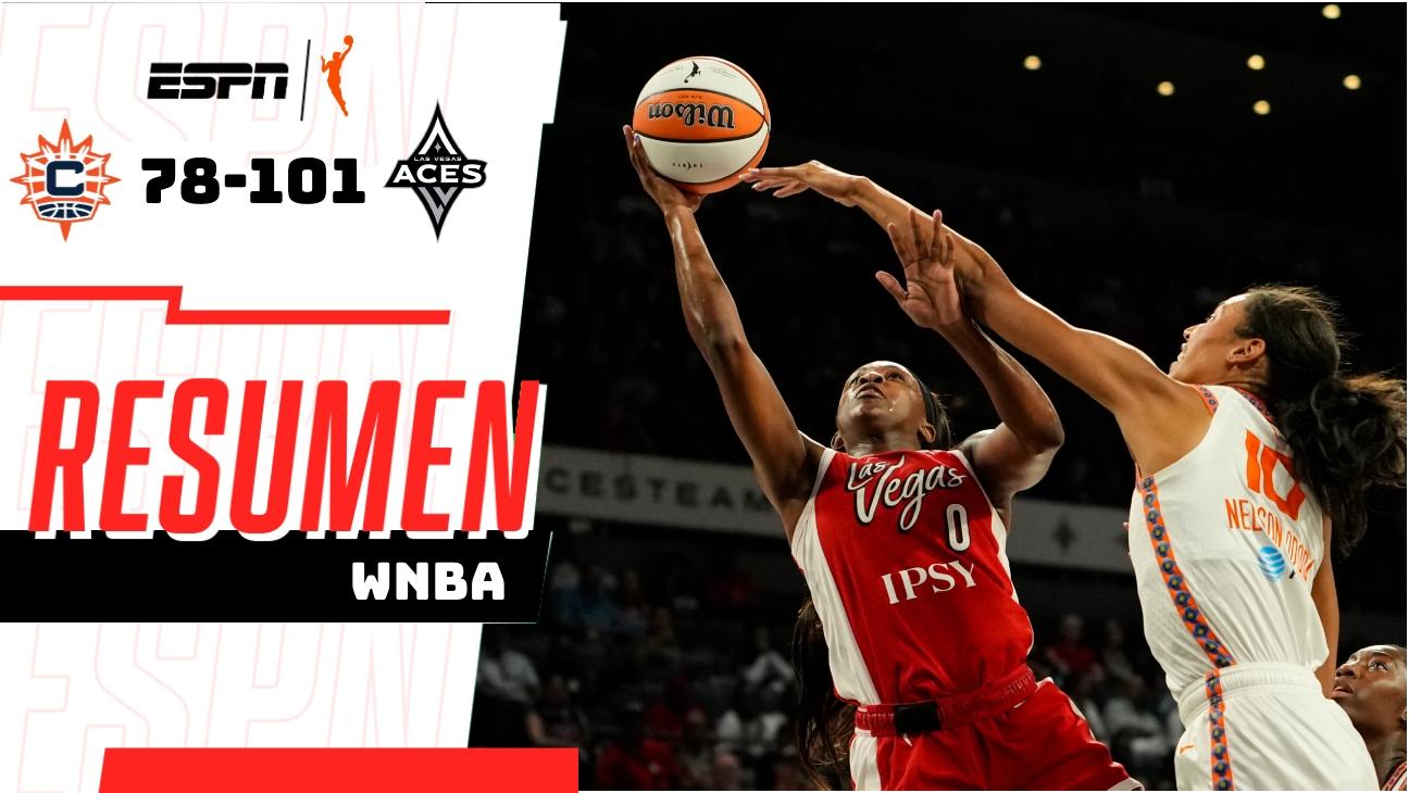 Jackie Young domina con 24 puntos en la victoria de Aces sobre Sun