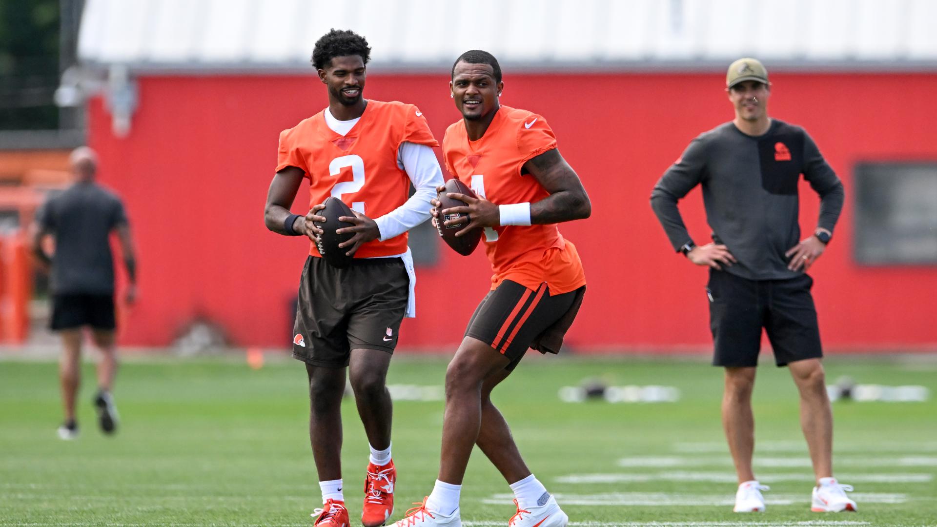 How did Deshaun Watson and Shedeur Sanders perform in joint practice?