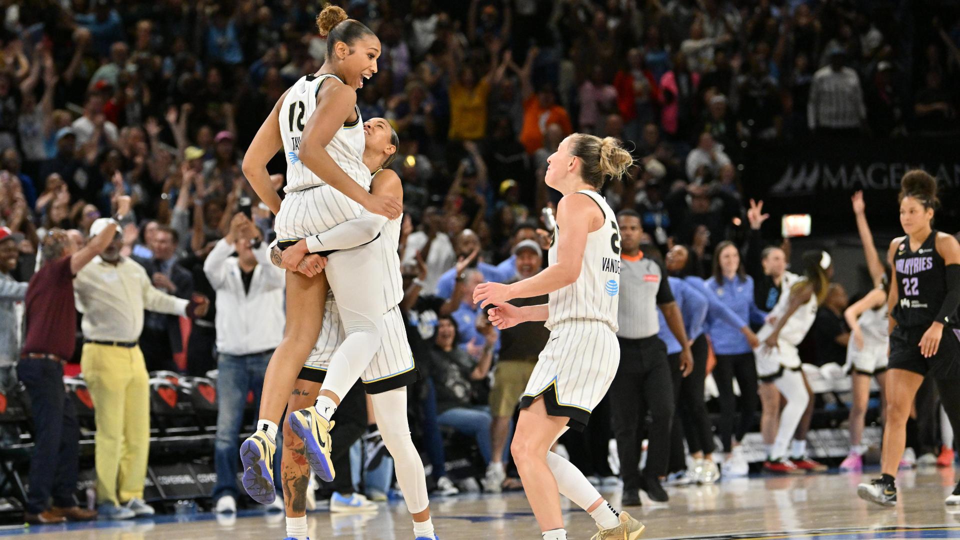 Sydney Taylor hits 3-pointer with 1.6 seconds left as the Sky beat Valkyries 73-70