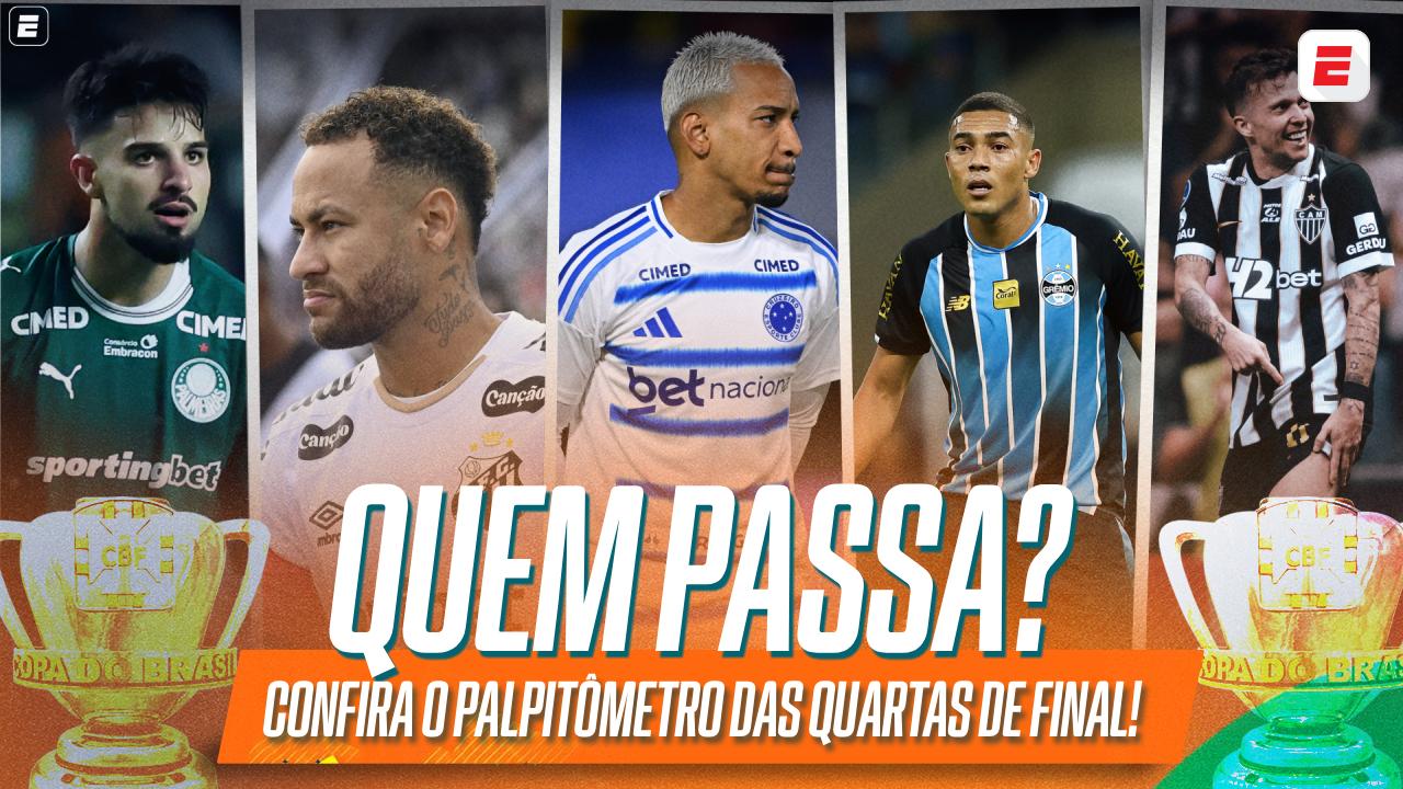 Muitos clássicos, Neymar no sintético e mais! Confira o palpitômetro dos jogos de ida das quartas de final da Copa do Brasil