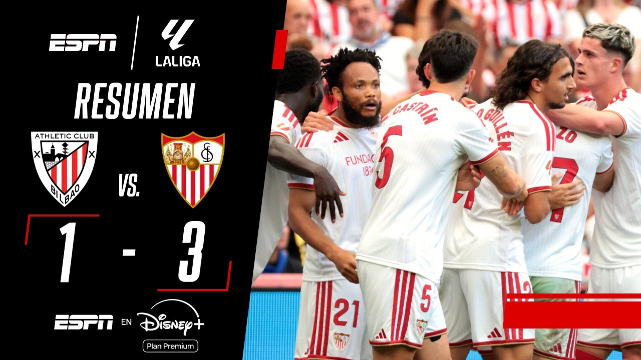 Sevilla derrotó 3-1 al Athletic de Bilbao y sumó su segundo triunfo en LaLiga
