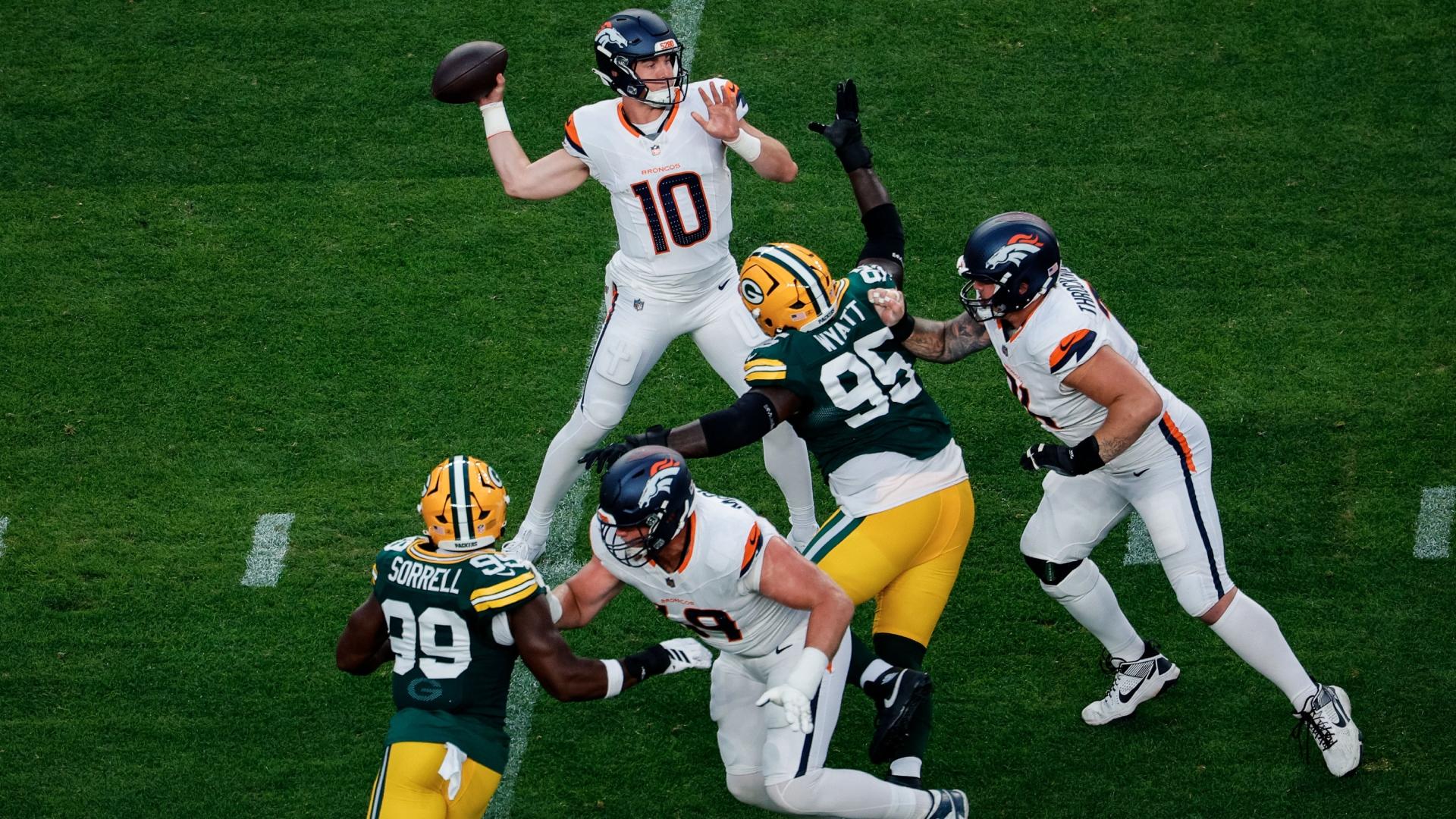 Bo Nix regresa con touchdown, pero Packers dominan a los Broncos
