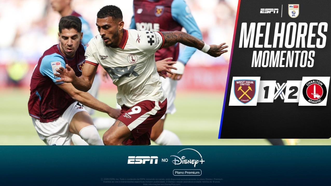 West Ham sofre derrota para o Charlton na estreia da Championship; VEJA os melhores momentos