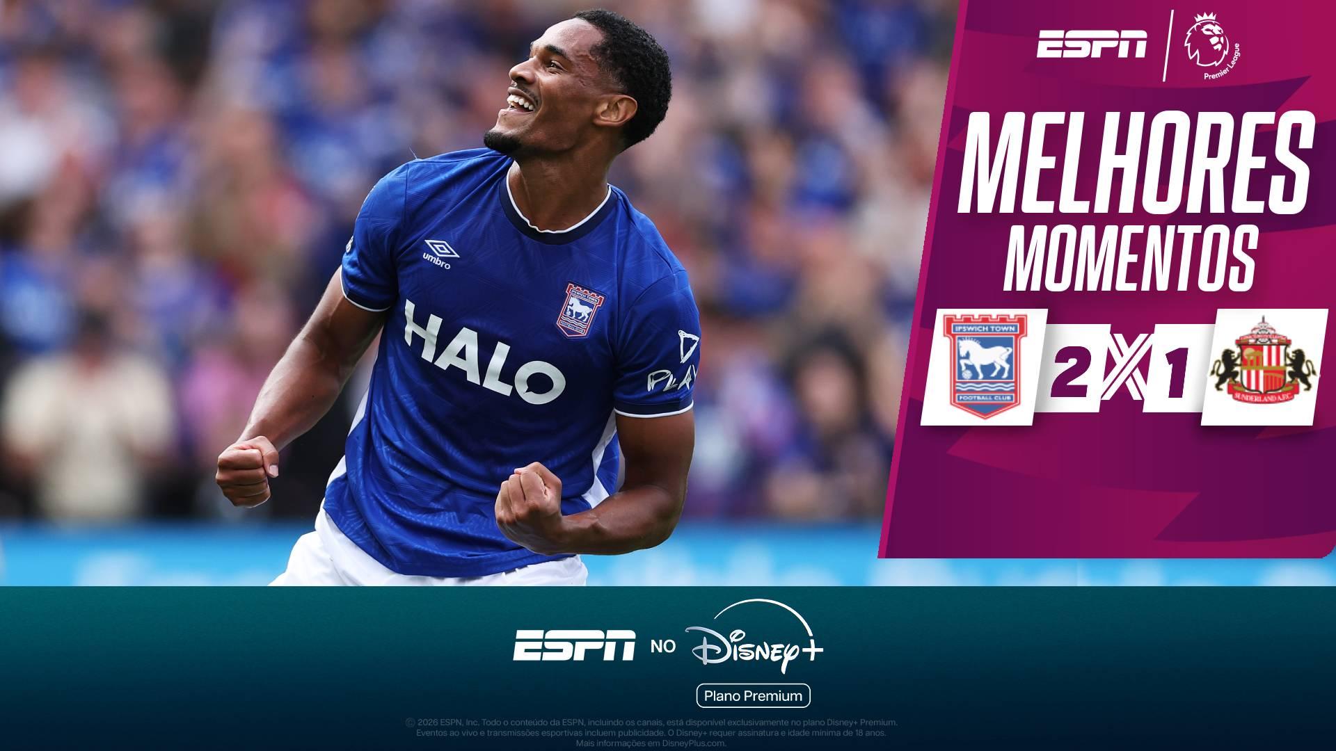 Com gol de brasileiro, Ipswich vence o Sunderland em seu retorno à Premier League; VEJA os melhores momentos