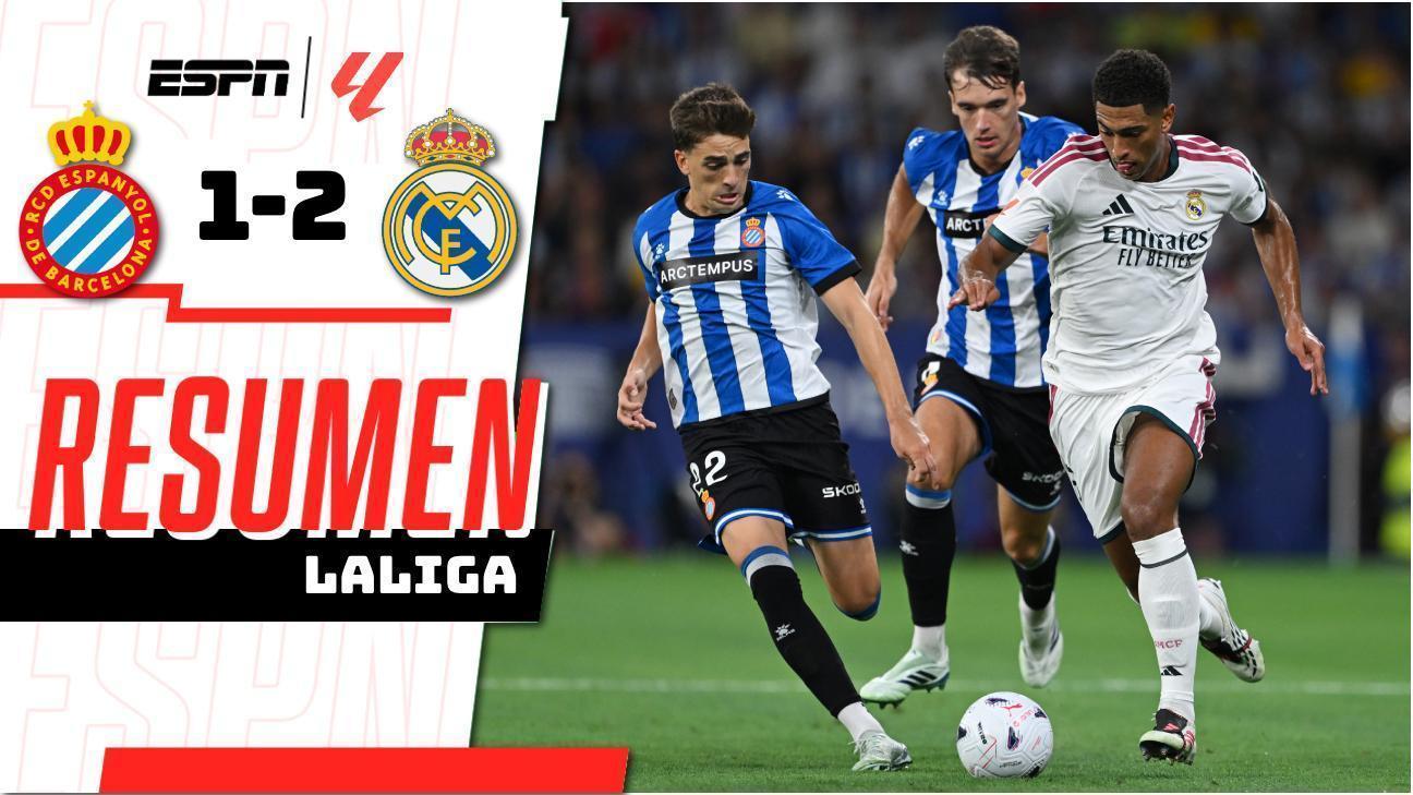 ¡Real Madrid vence 2-1 al Espanyol con gol de C. Espi al 90'!
