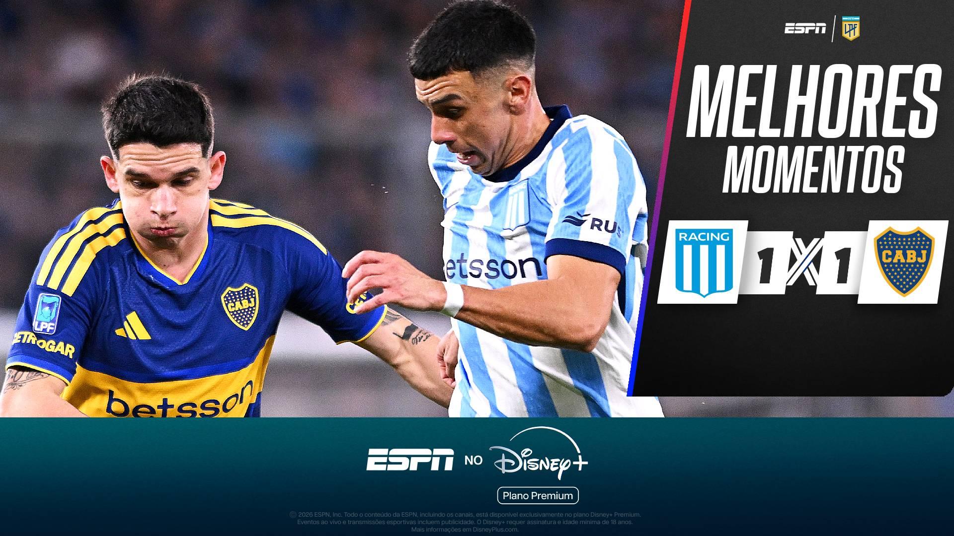 Racing e Boca Juniors empatam e perdem chance de chegar na zona de classificação