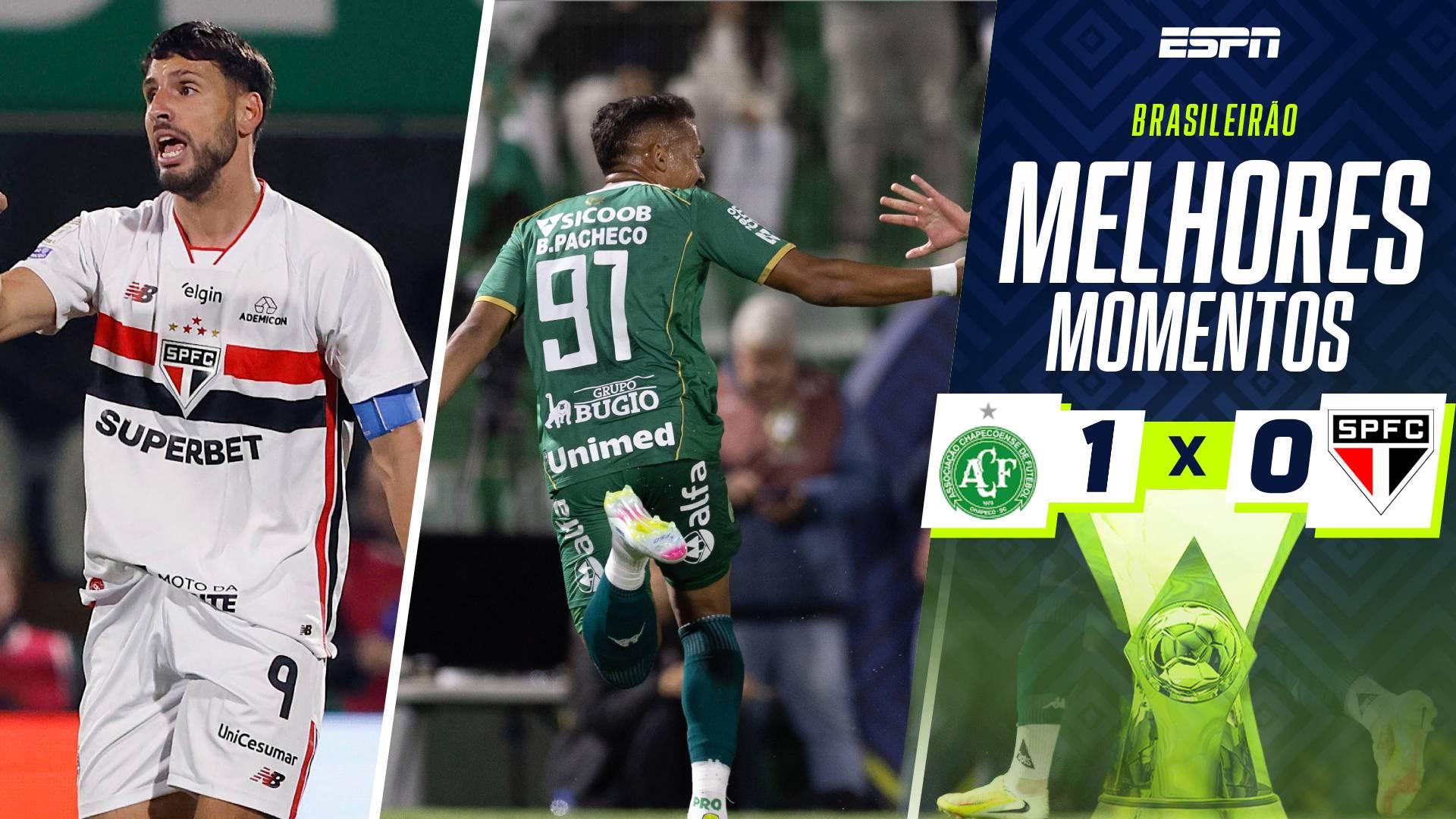São Paulo amarga 10º jogo sem vencer no Brasileirão em segunda vitória da lanterna Chapecoense; veja como foi