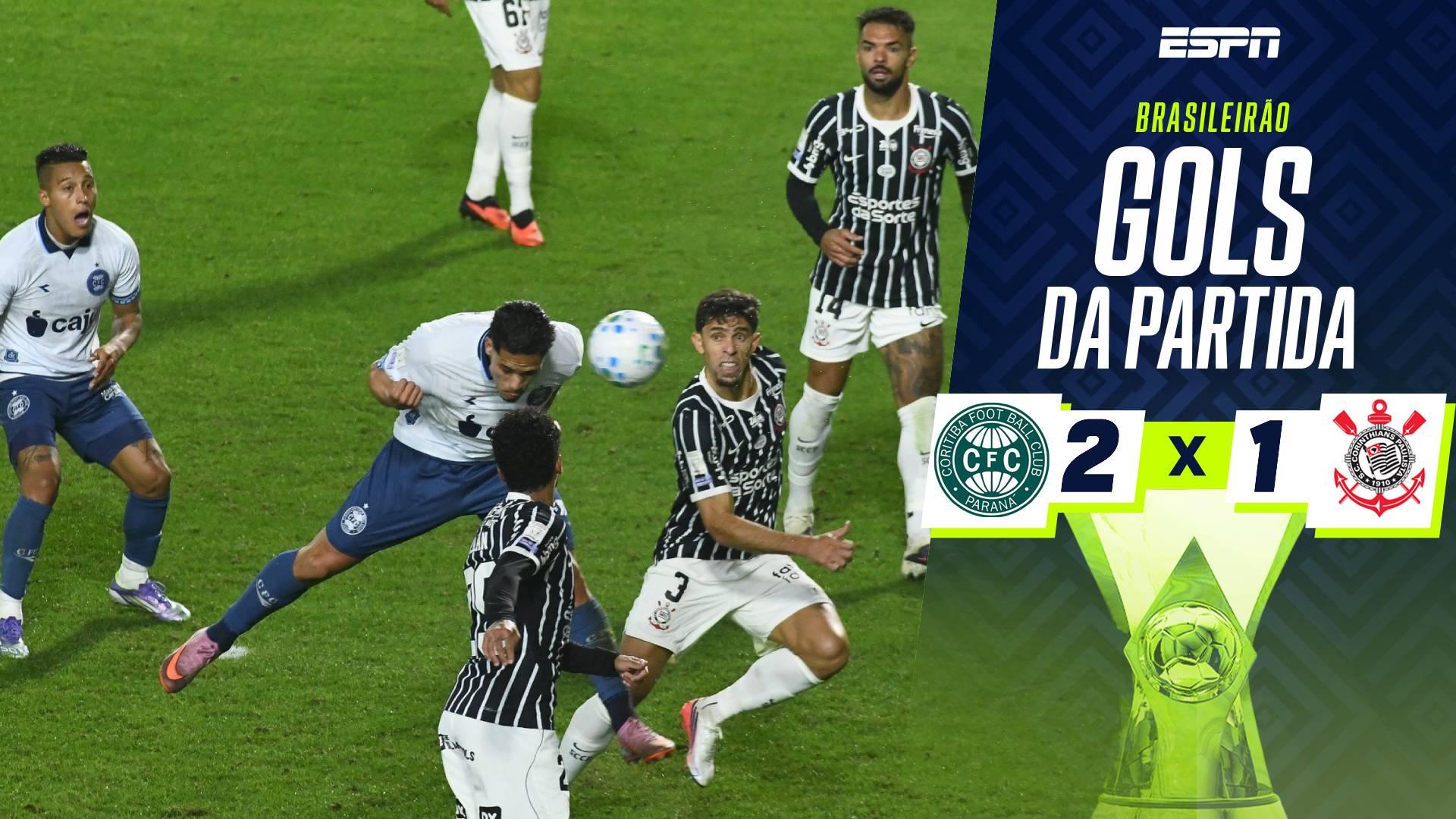 Coritiba vence o Corinthians no Brasileirão e encerra jejum de 15 anos sem vencer o Alvinegro no Couto Pereira; VEJA os gols