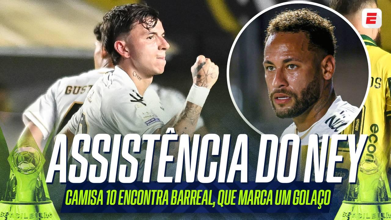 Gol do Santos! Neymar dá bela assistência, e Barreal marca um golaço; VEJA