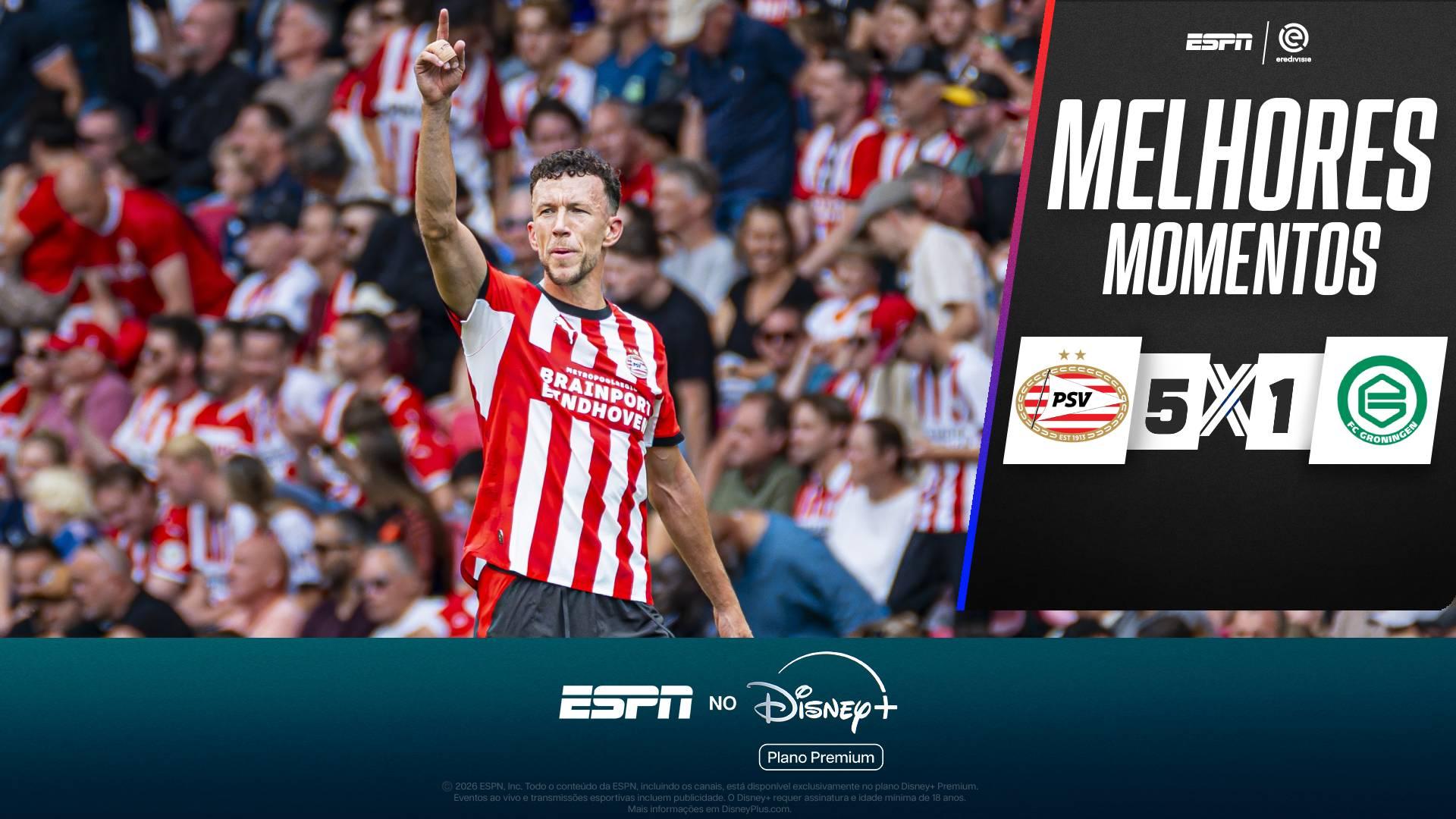 PSV 'atropela' Groningen por 5 a 1 pelo Campeonato Holandês; melhores momentos