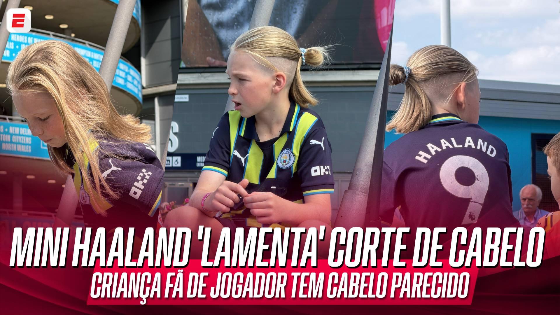 'Mini Haaland' fica decepcionando com novo corte de cabelo de atacante do Manchester City