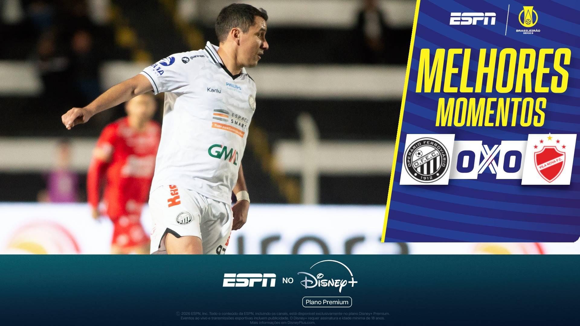 Operário e Vila Nova ficam no empate e frustram expectativas na Série B; veja melhores momentos