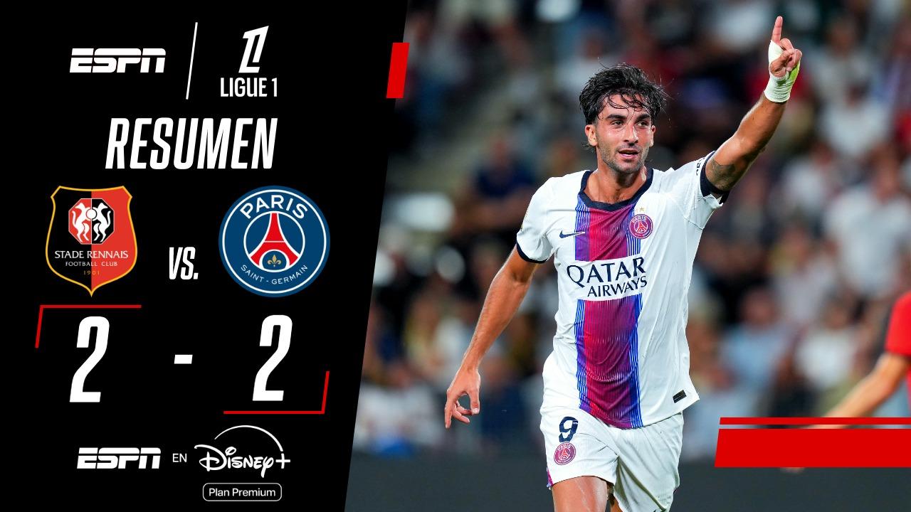 ¡Con doblete de Ferran Torres, PSG rescató un empate ante Rennes!
