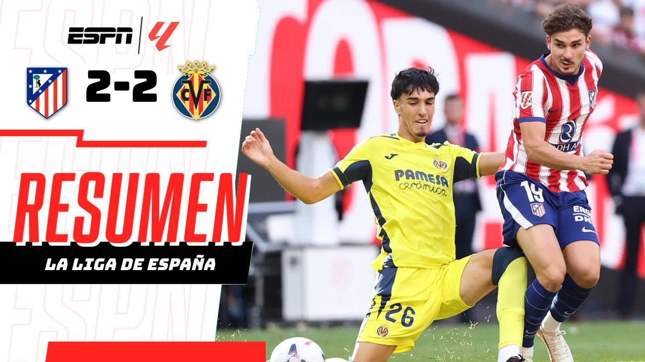 ¡Atlético de Madrid rescató puntos en empate contra Villarreal!