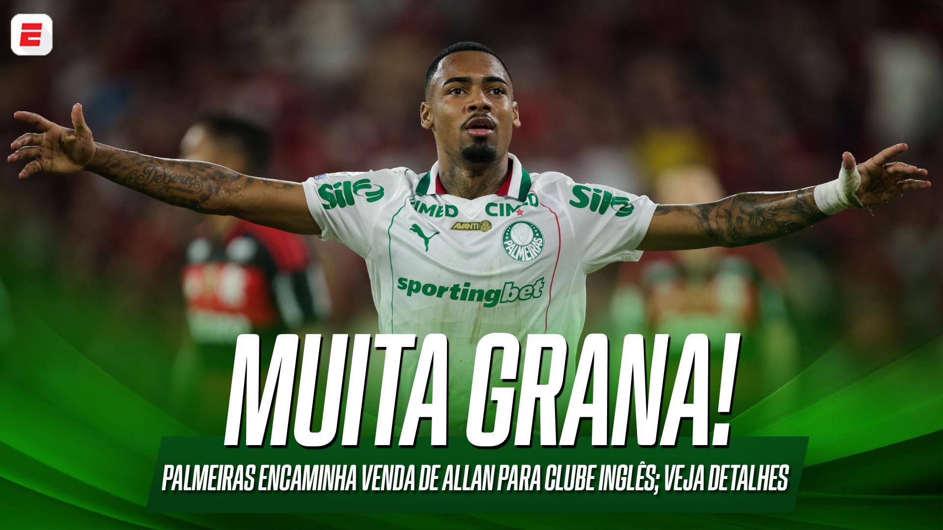 Palmeiras acerta venda de Allan para clube do futebol inglês; VEJA detalhes do negócio