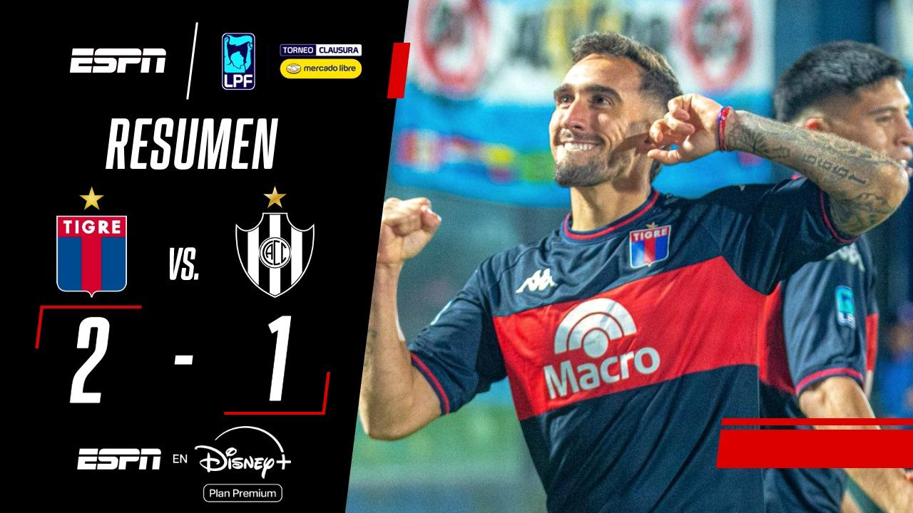 Tigre trabajó el partido y festejó un triunfazo ante Central Córdoba