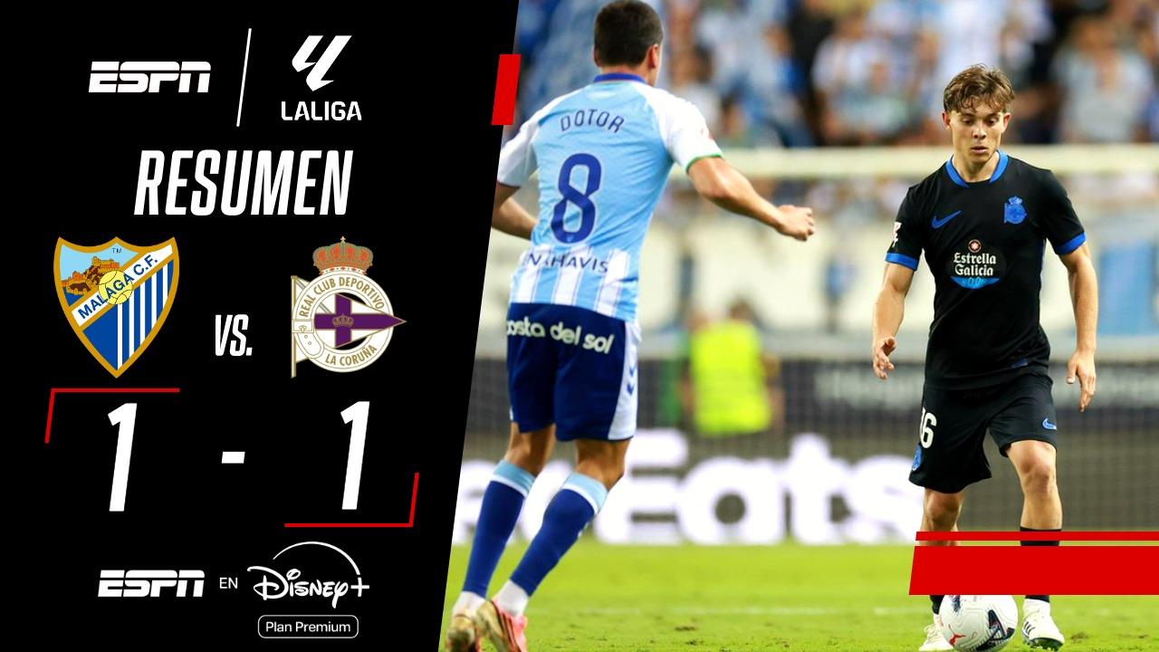 Málaga y Deportivo La Coruña cerraron un atractivo empate