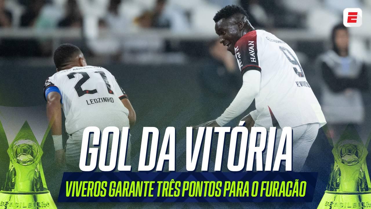 O gol de Viveros que decretou a vitória do Athletico contra o Botafogo pelo Brasileirão