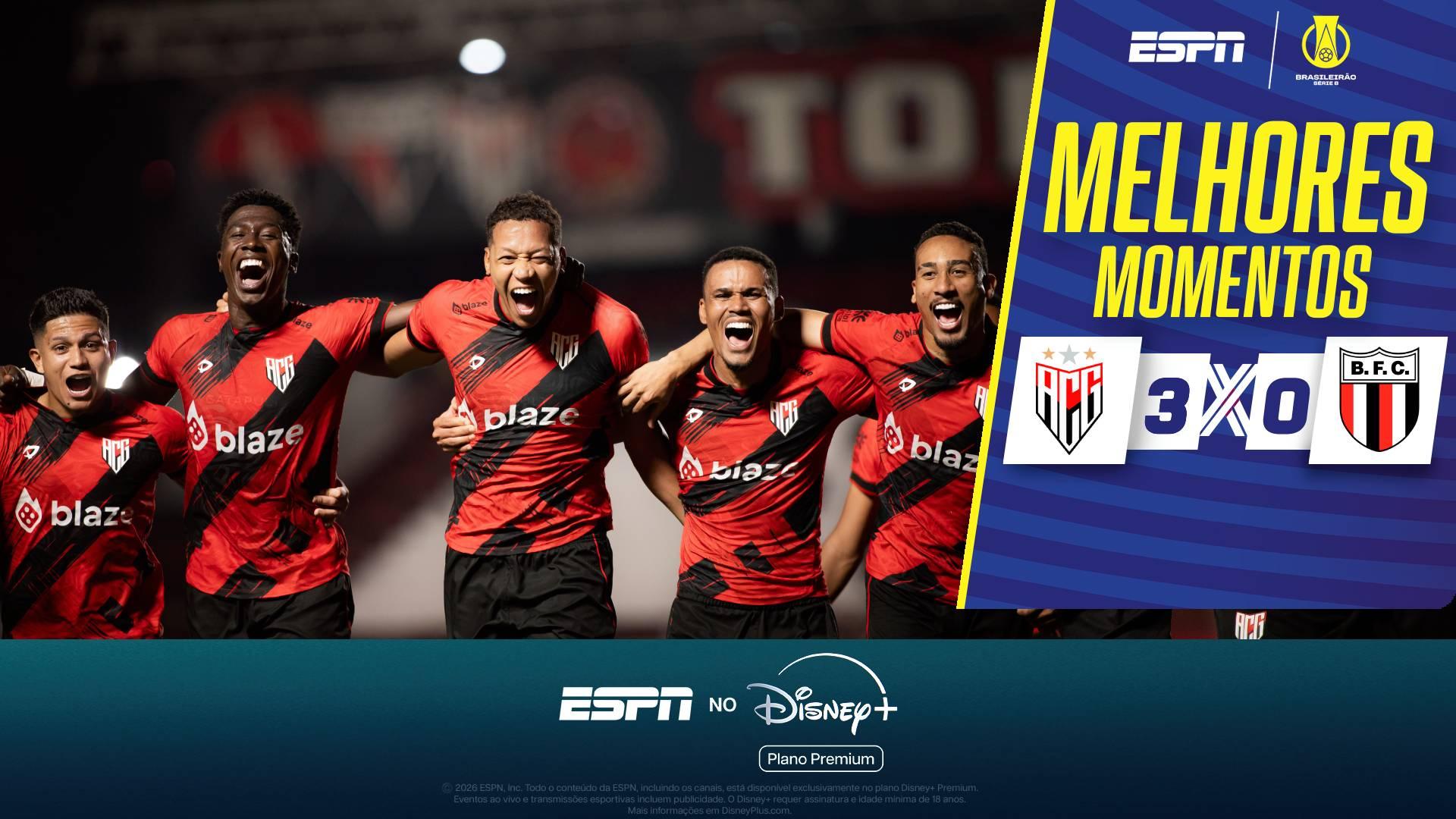 Atlético-GO atropela o Botafogo-SP na Série B; melhores momentos