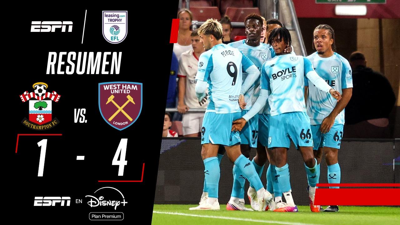West Ham se impuso sin problemas por 4-1 sobre Southampton