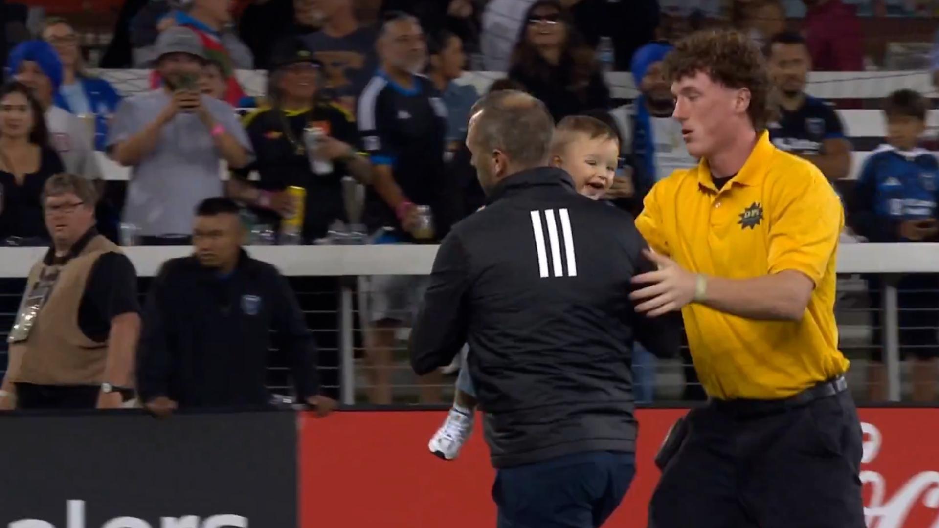 Toddler invades pitch during MLS match