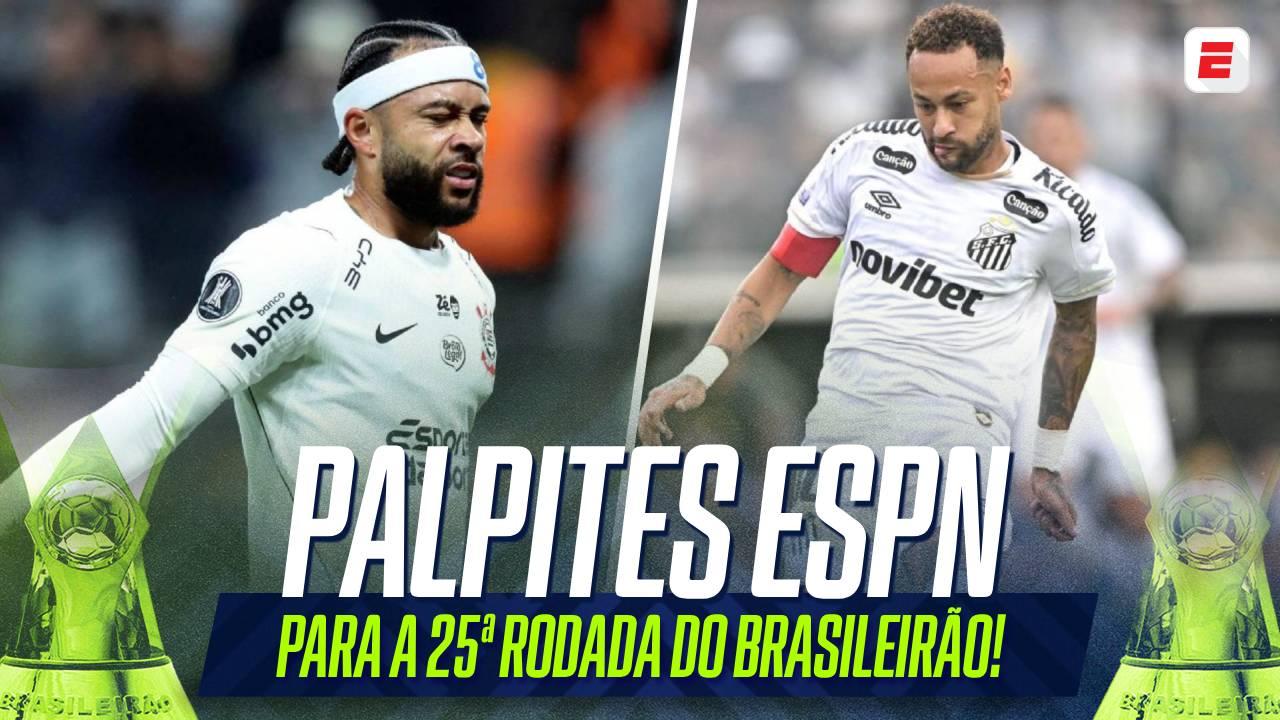 Clássicos entre Corinthians e Santos, Flamengo e Botafogo e mais: o palpitômetro da 25ª rodada do Brasileirão