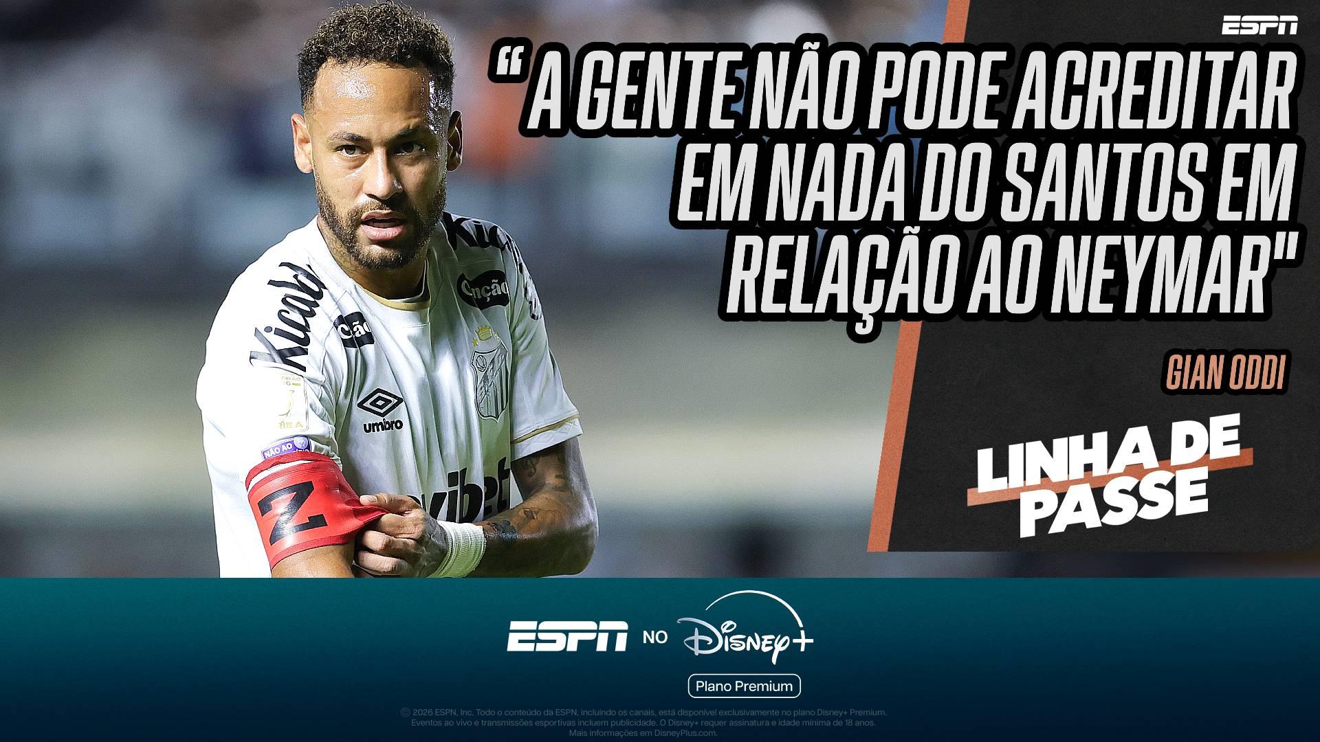 Gian Oddi questiona ausência de Neymar contra o Palmeiras: 'Santos é um clube a serviço do Neymar'