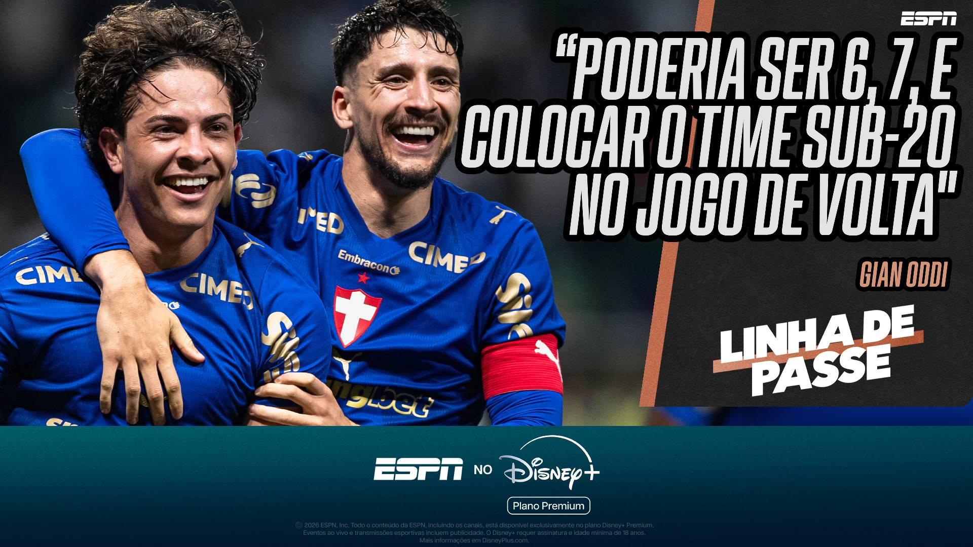 Gian Oddi exalta atuação do Palmeiras contra o Santos na Copa do Brasil: 'Um massacre'