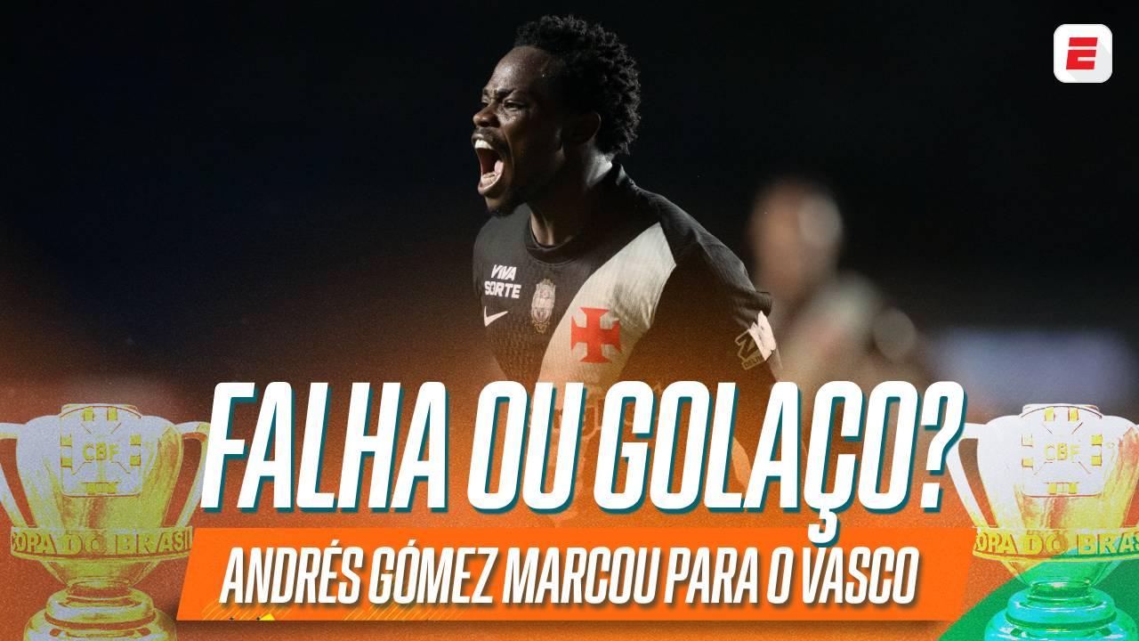 Gol do Vasco! Andrés Gómez puxa contra-ataque, arrisca de canhota e abre o placar na Copa do Brasil contra o Vitória