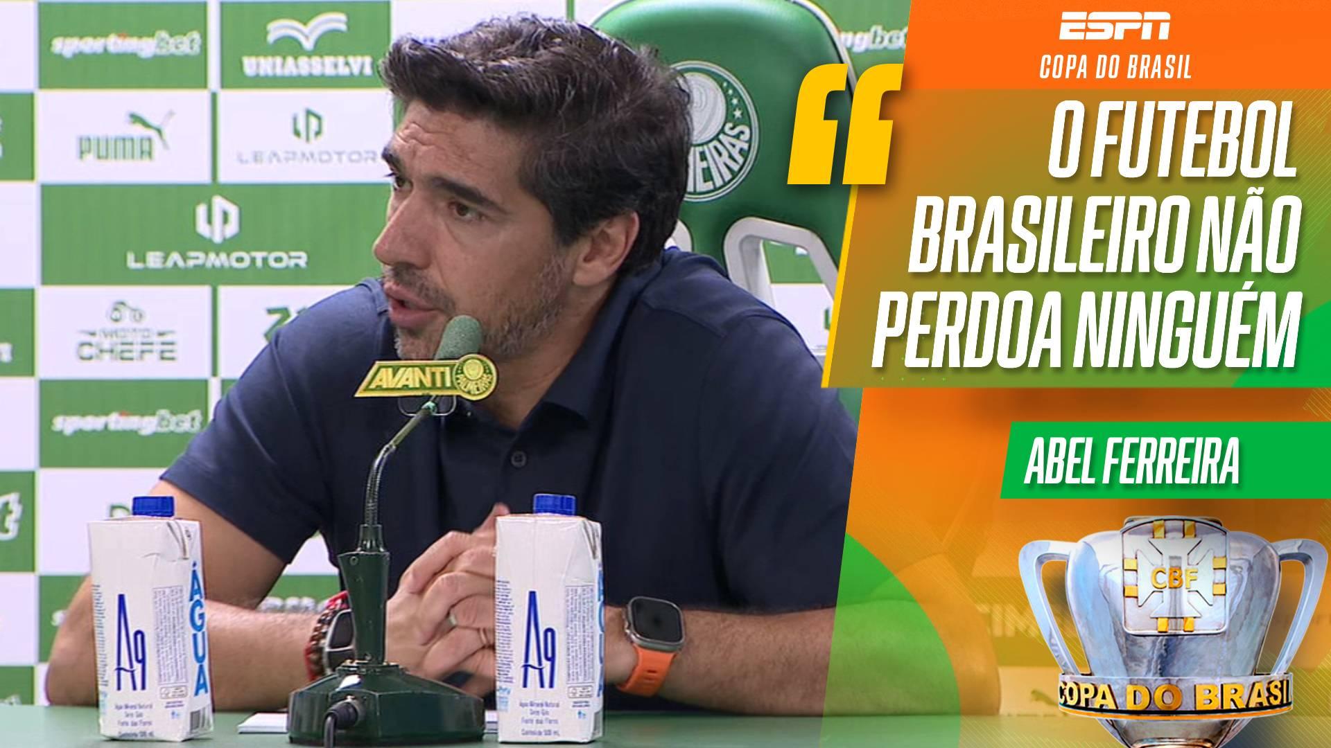 Abel Ferreira diz que não vai poupar mesmo após Palmeiras x Santos, mas desabafa: 'Futebol brasileiro não perdoa'