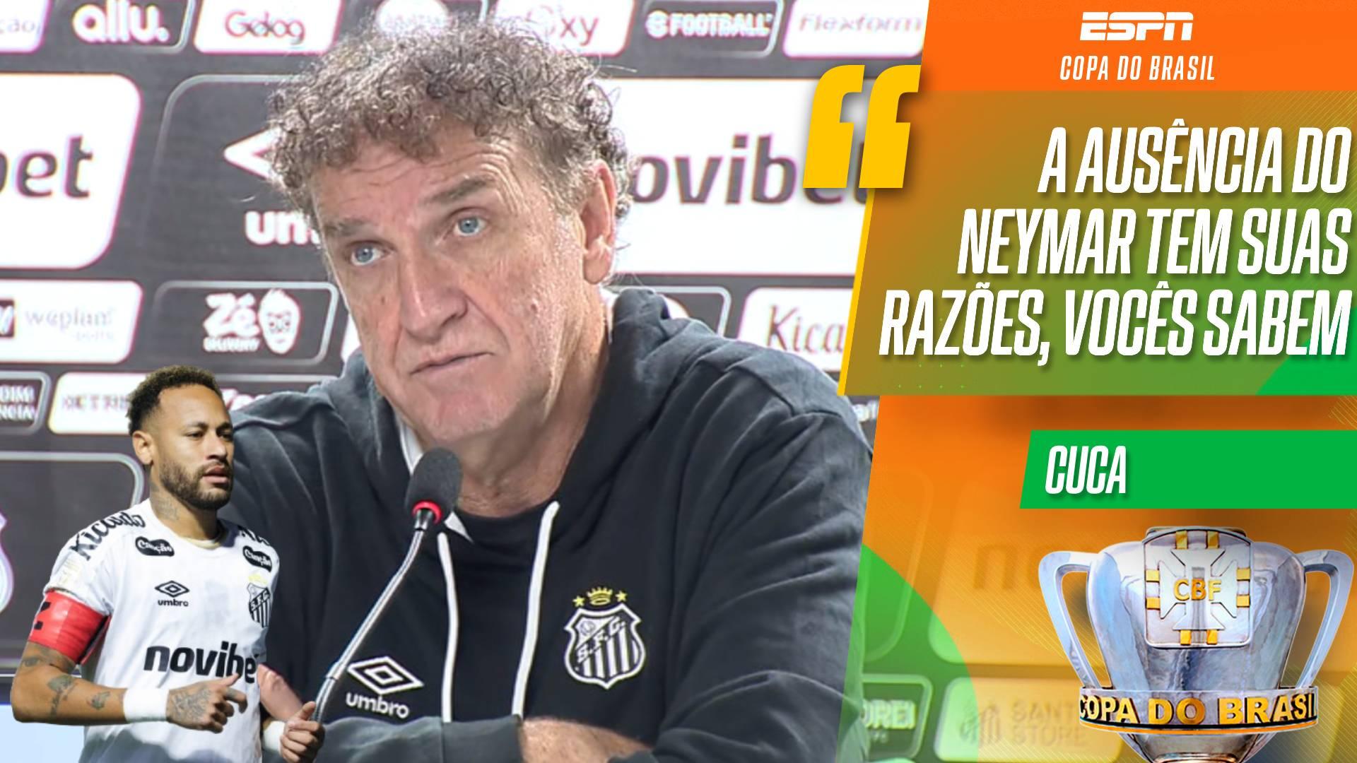 Cuca explica por que Neymar não jogou em Palmeiras x Santos na Copa do Brasil: 'Uma série de fatores que...'
