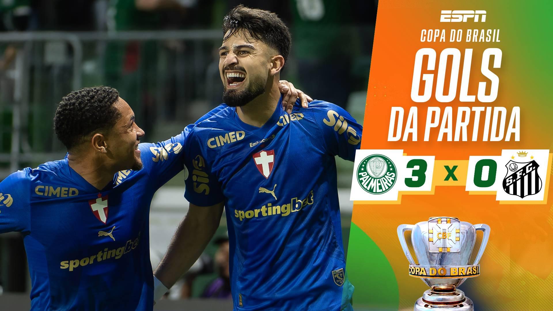 Palmeiras vence Santos na Copa do Brasil com show de Flaco López, aproveita ausência de Neymar e encaminha a vaga