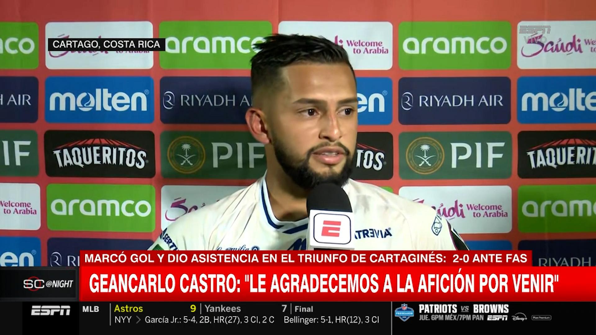 Geancarlo Castro: "Entiendo muy bien mi rol, trato de dar lo mejor de mí"