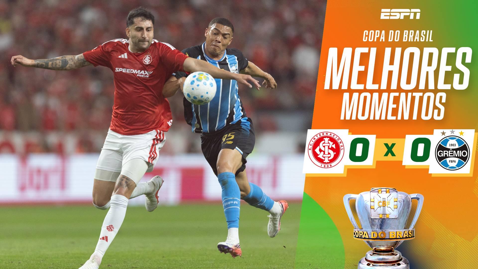 Em jogo pegado e com polêmicas de arbitragem, Inter e Grêmio só empatam na ida das quartas da Copa do Brasil; VEJA como foi