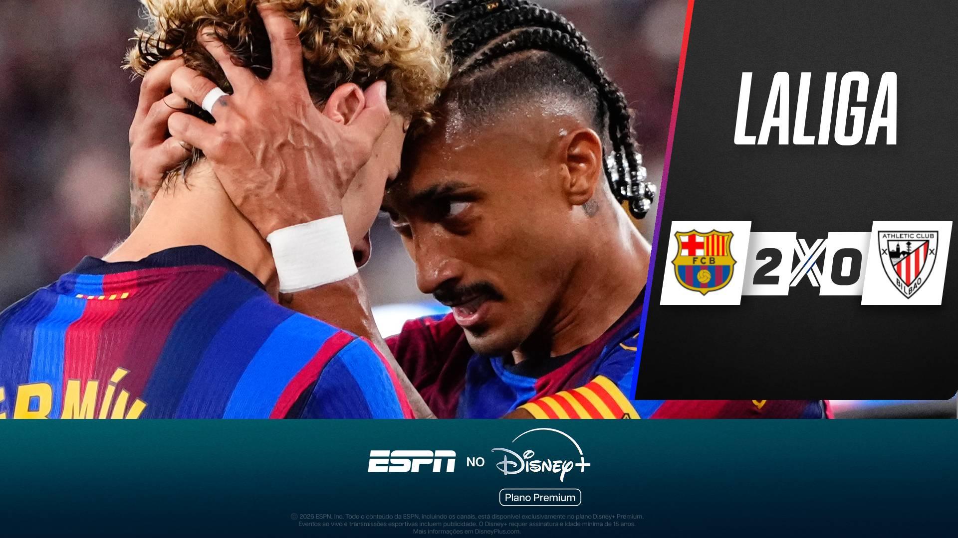 Raphinha volta a marcar e Barcelona reassume liderança de LALIGA, ultrapassando o Real Madrid; veja como foi