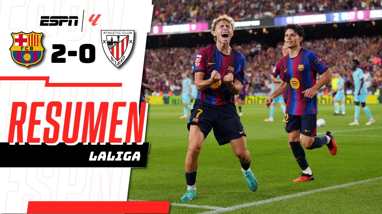 Barcelona vence al Athletic Club con goles de Raphinha y Fermín
