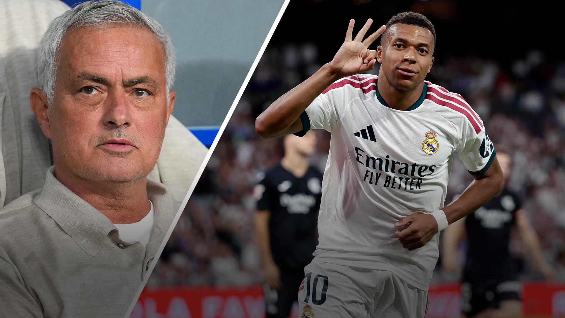 Mourinho sets Mbappé challenge after hat-trick
