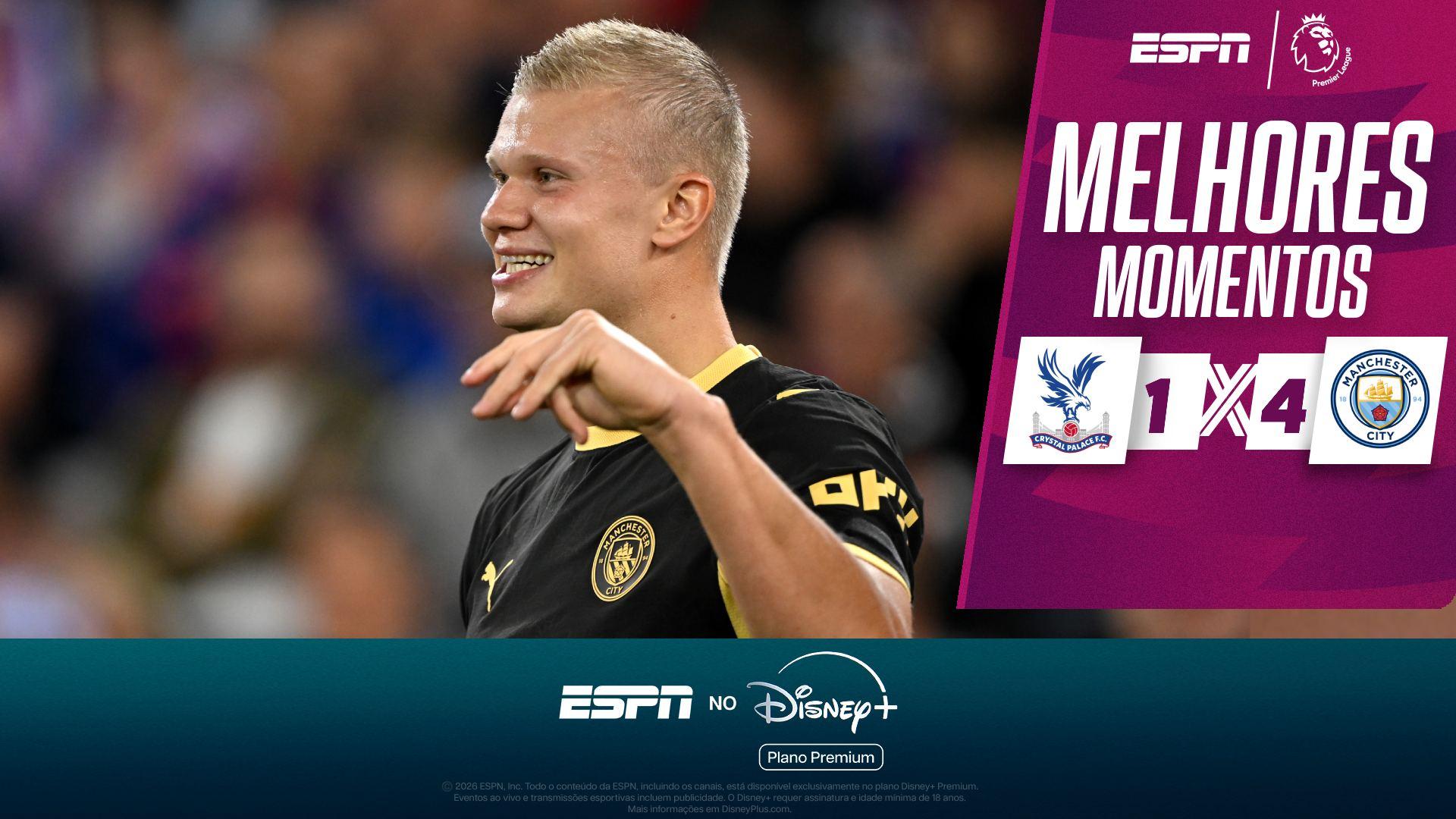 Haaland e Cherki brilham com dois gols, e Manchester City goleia Crystal Palace na Premier League; VEJA como foi