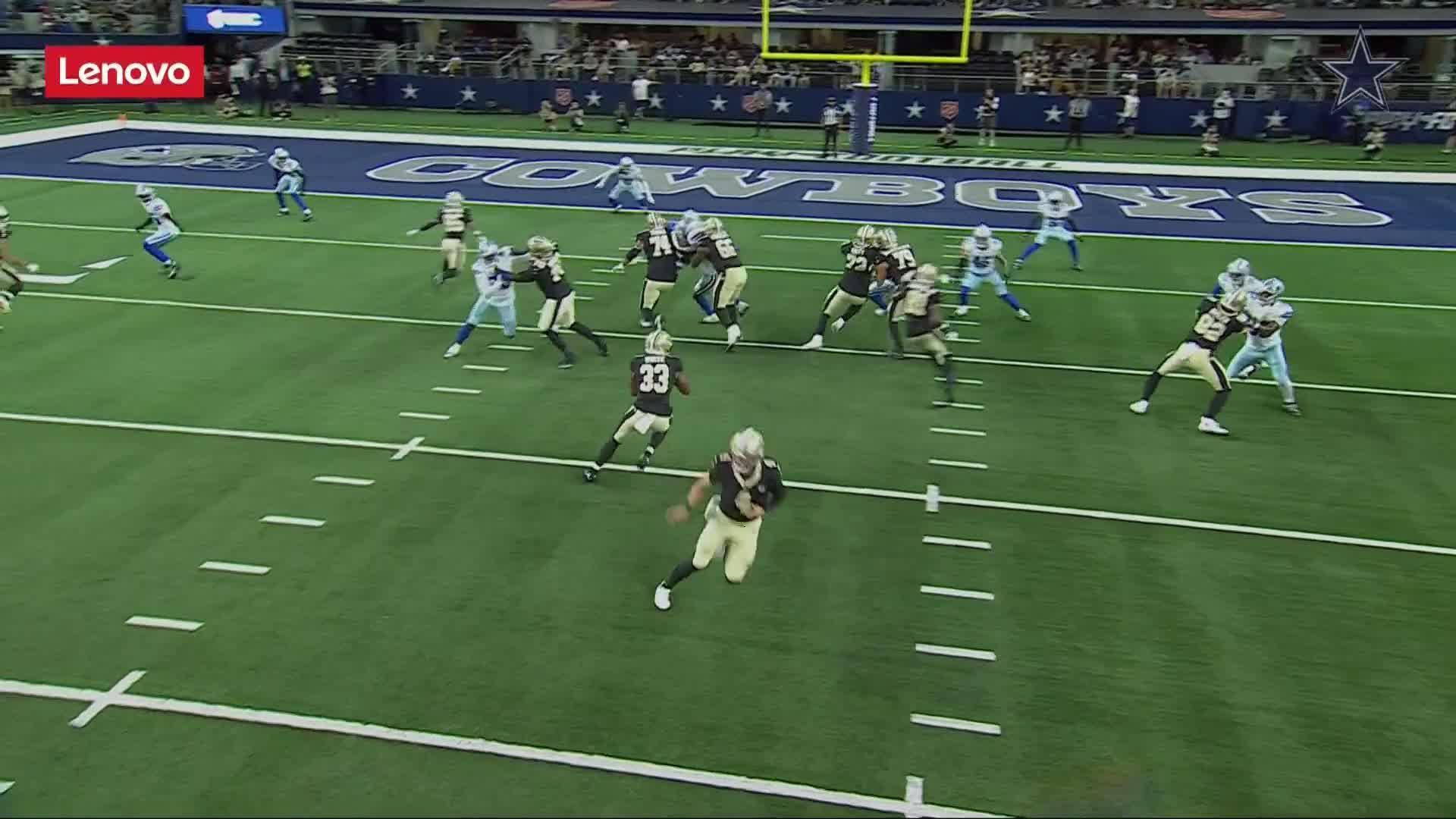 Zamir White se abre paso con fuerza y consigue el touchdown