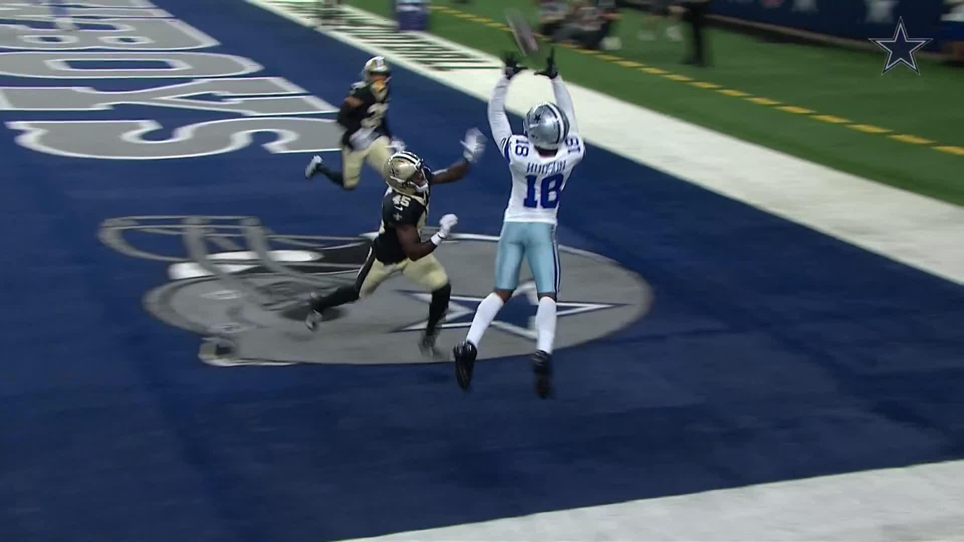 ¡Jordan Hudson se luce con gran recepción para TD de los Cowboys!