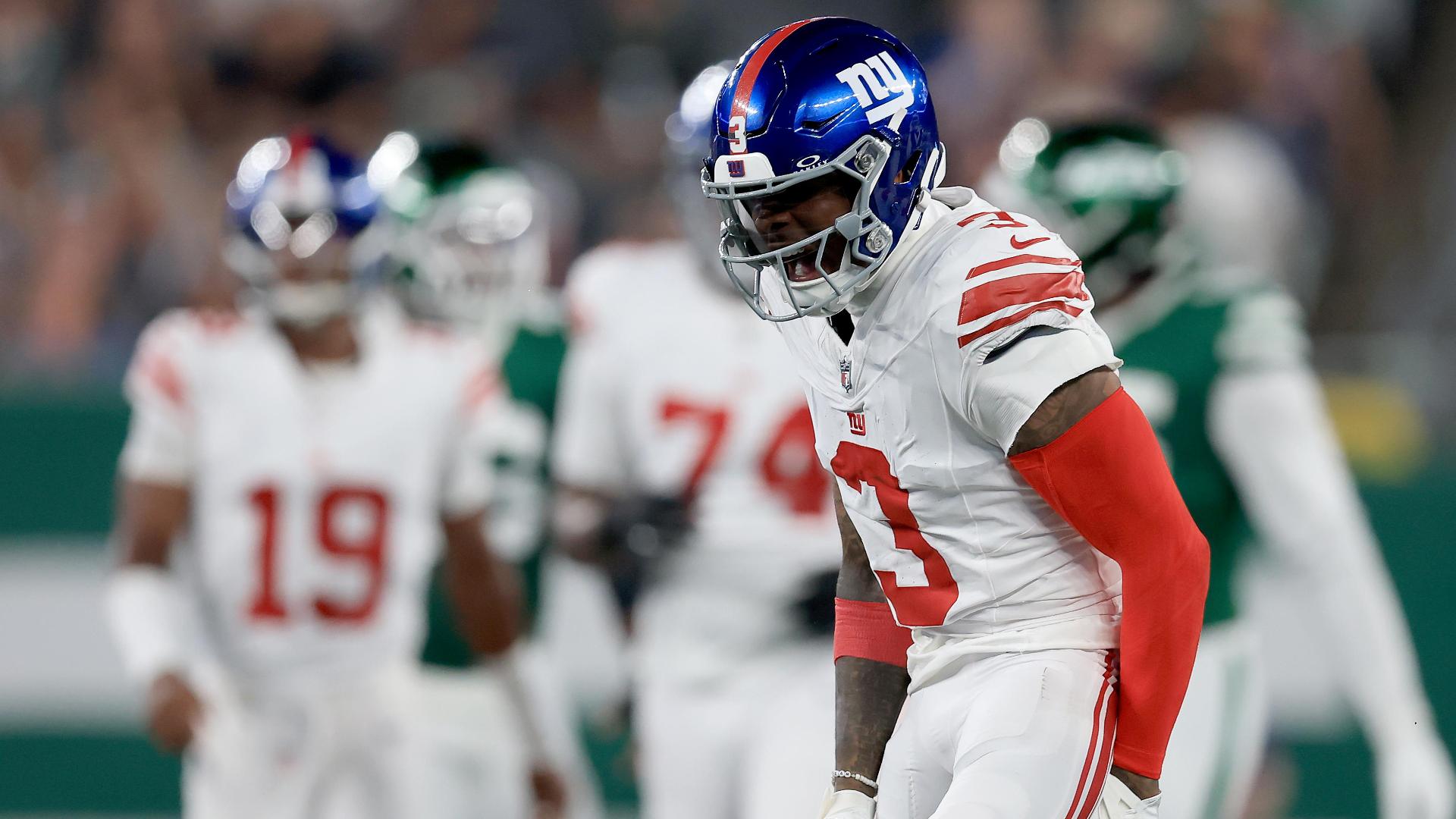 Odell Beckham Jr. gets hyped after catching a short pass