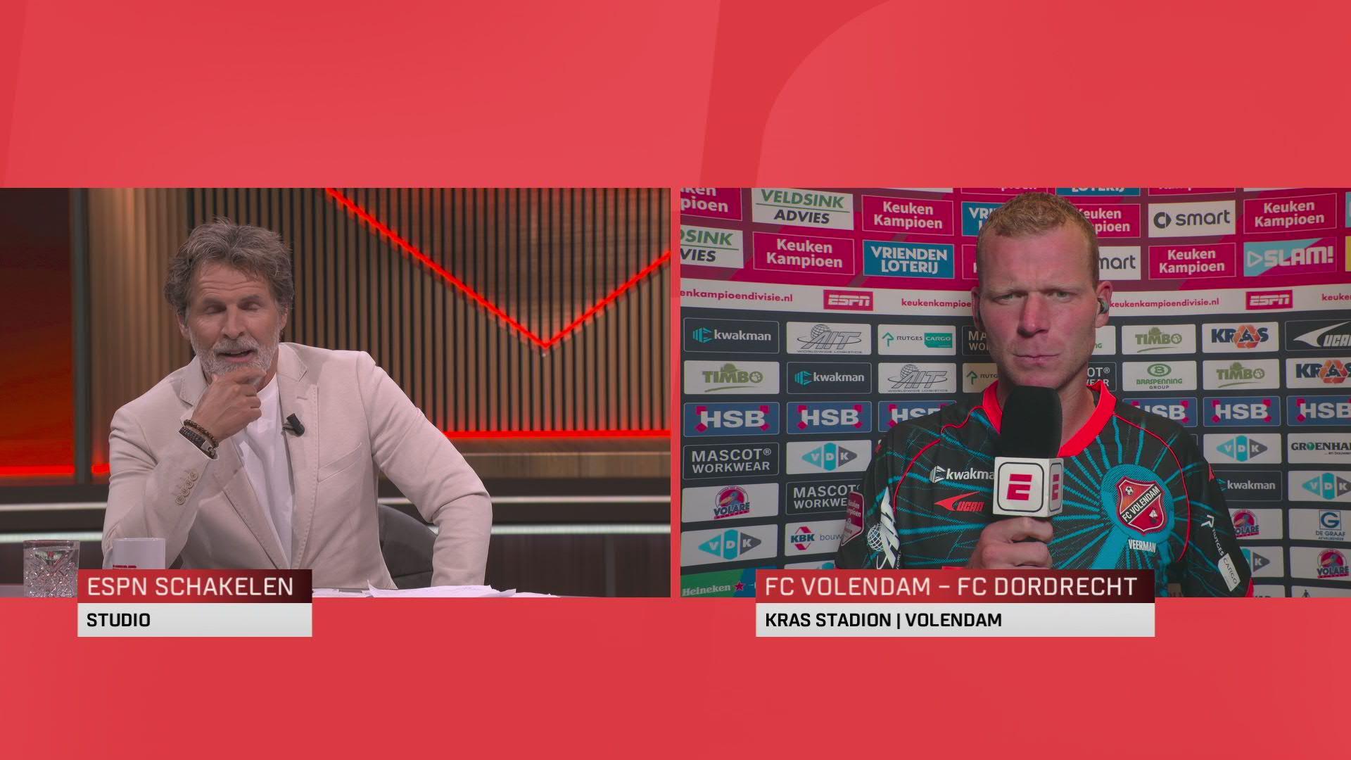 Veerman: "We hebben het voetbal laten zien dat we willen laten zien als Volendam zijnde"