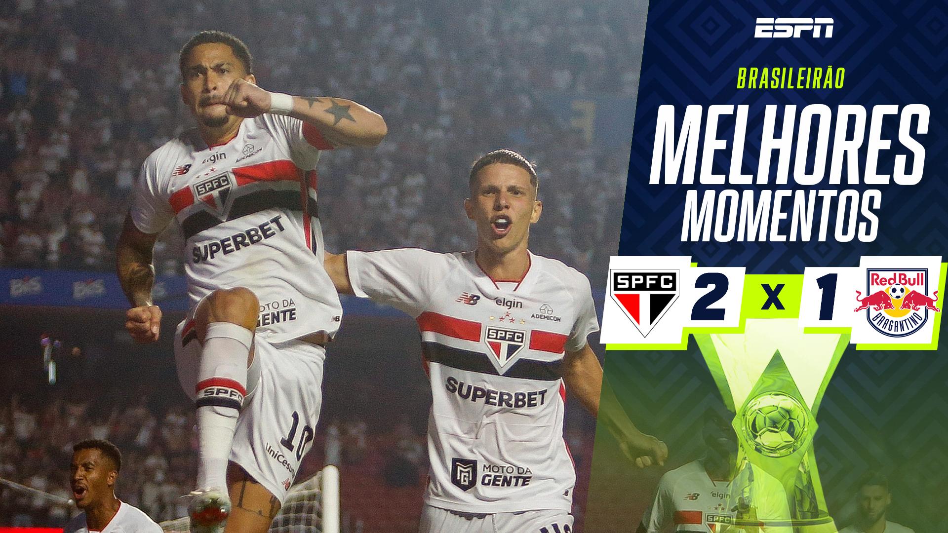 São Paulo vence Red Bull Bragantino e dá fim a jejum de quatro meses no Brasileirão; VEJA como foi