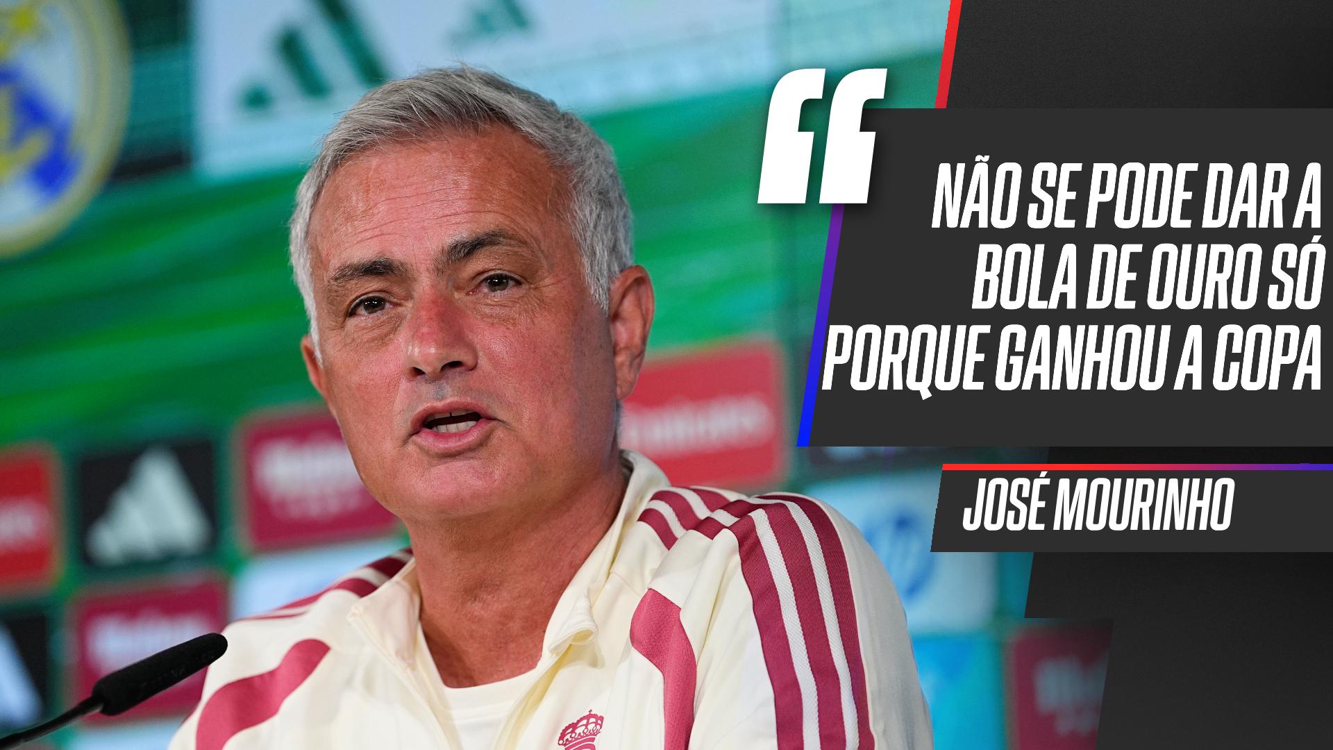 Mourinho cita Ronaldo, Messi, Cristiano, Ronaldinho e Maradona e questiona Bola de Ouro: 'Não se pode dar só porque ganhou Copa ou Liga dos Campeões'