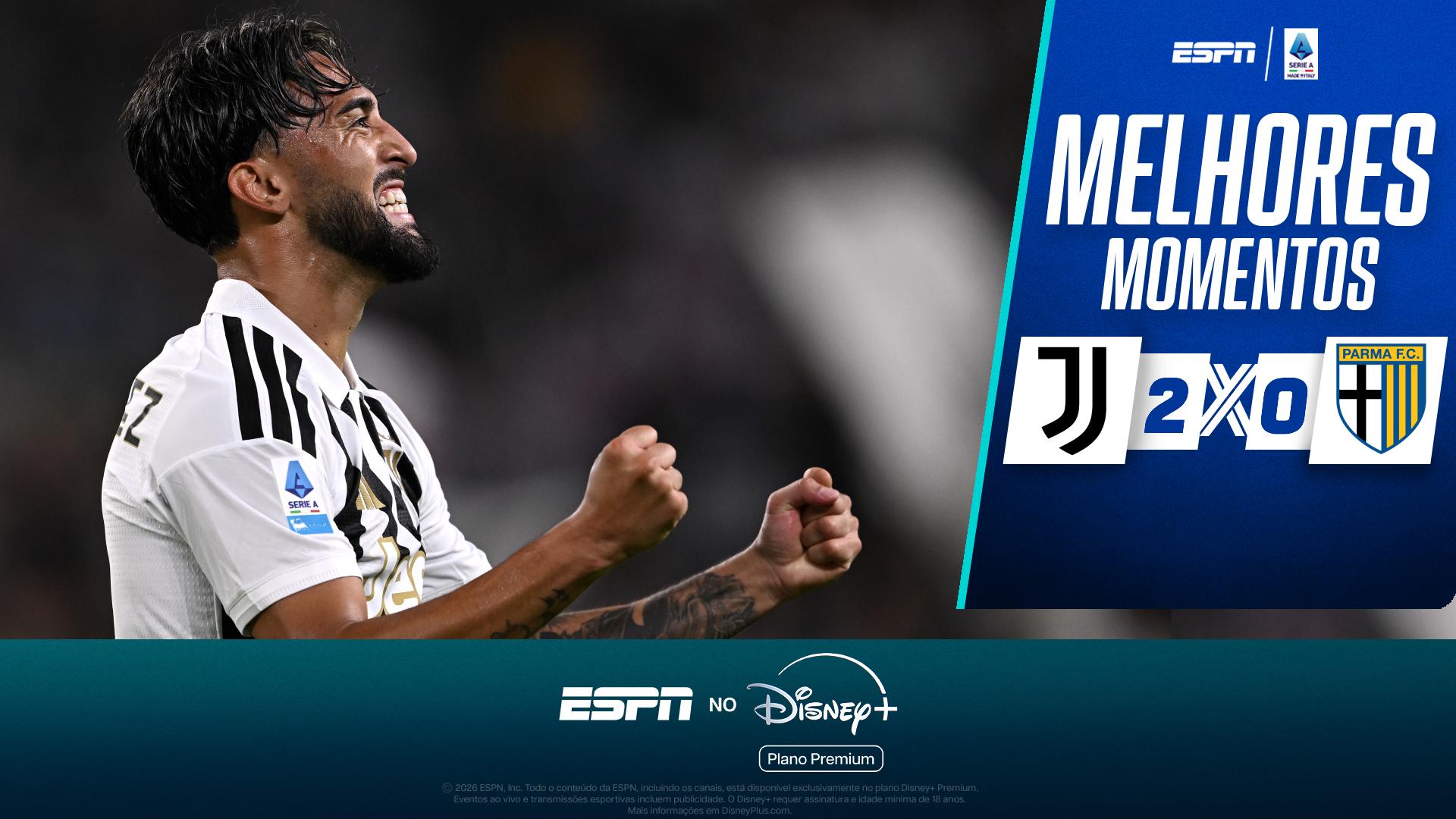 Juventus vence Parma e segue com 100% de aproveitamento no Italiano; VEJA os melhores momentos