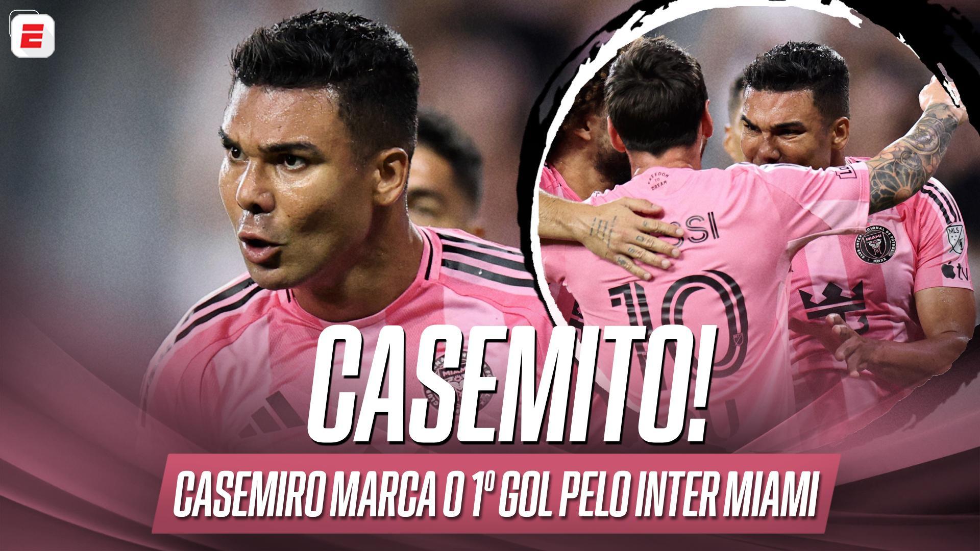 GOL BRASILEIRO! Casemiro sobe mais alto que todo mundo e marca primeiro gol pelo Inter Miami; VEJA
